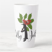 Tasse Latte Holly Jolly Cute Funny Penguin Noël (Devant)