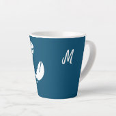 Tasse Latte Homard bleu et blanc Impression personnalisée (Angle droit)