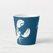 Tasse Latte Homard bleu et blanc Impression personnalisée (Devant)