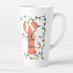 Tasse Latte Homard de Noël écrevisse crustacé aquarelle