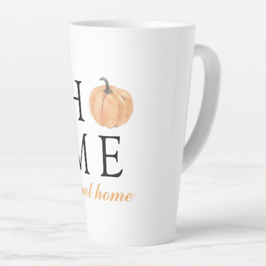 Tasse Latte Home Sweet Home | Citrouille orange | Saison autom (Angle droit)