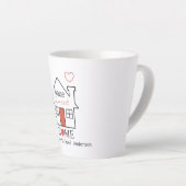 Tasse Latte Home Sweet Home Personnalisé (Angle droit)