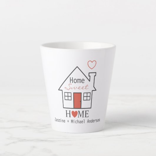 Tasse Latte Home Sweet Home Personnalisé (Devant)