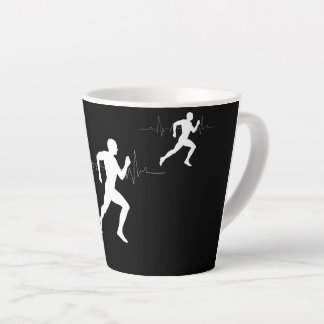 Tasse Latte Homme Coureurs Silhouette HeartBeat Line