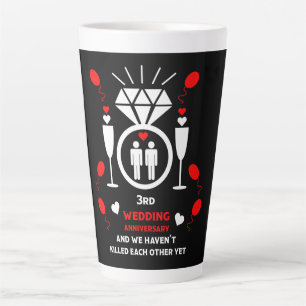 Tasse Latte Hommes homosexuels 3e anniversaire de Mariage