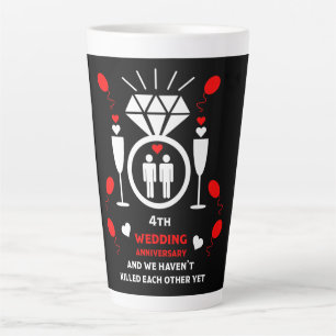Tasse Latte Hommes homosexuels 4e anniversaire de Mariage