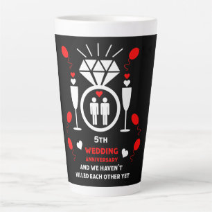 Tasse Latte Hommes homosexuels 5e anniversaire de Mariage