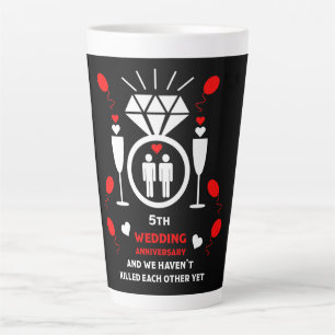 Tasse Latte Hommes homosexuels 5e anniversaire de Mariage