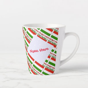 Tasse Latte Hongrie Hongroise Drapeau Carrelé Rouge Personnali