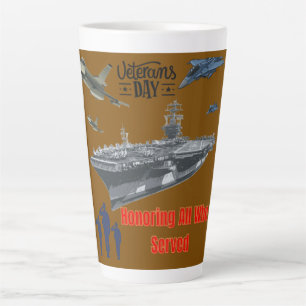 Tasse Latte Honorer les militaires bruns puissants