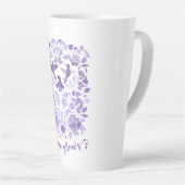 Tasse Latte Hope Grosses - Lavender Linocut Bird Inspirational (Angle droit)