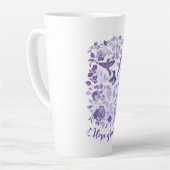 Tasse Latte Hope Grosses - Lavender Linocut Bird Inspirational (Angle gauche)