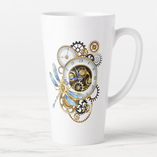 Tasse Latte Horloge à vapeur avec libellule mécanique (Droite)