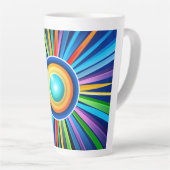 Tasse Latte Horloge murale moderne avec soleil radial arc-en-c (Angle droit)