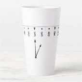 Tasse Latte Horloge numérique éthiopienne (Devant)