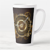 Tasse Latte Horloge Steampunk avec des engrenages anciens (Droite)