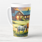 Tasse Latte Horse on Farm Wildflower Meadow (Angle gauche)