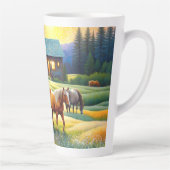 Tasse Latte Horse on Farm Wildflower Meadow (Droite)