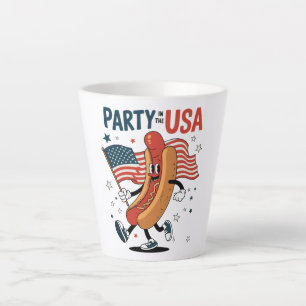 Tasse Latte Hotdog fête de l'Indépendance du 4 juillet feux d'