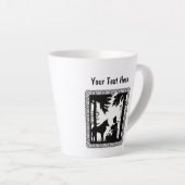 Tasse Latte Hotte blanche noire en Loup Forêt encadrée (Angle droit)