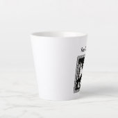 Tasse Latte Hotte blanche noire en Loup Forêt encadrée (Devant)