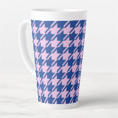 Tasse Latte Houndstooth rose+Blue Big Motif (Angle gauche)
