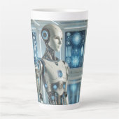 Tasse Latte Humanoïde futuriste : La vision de demain (Devant)