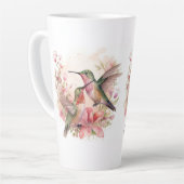 Tasse Latte Humming Bird with Flowers (Angle gauche)