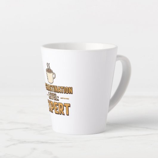 Tasse Latte Humorous Procrastinator with Coffee (Angle droit)