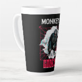 Tasse Latte Humour de développeur Web « Le singe voit, code, f (Angle gauche)