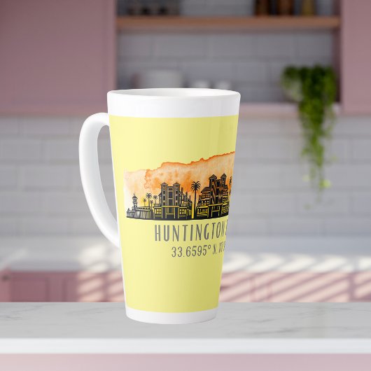 Tasse Latte Huntington Beach City Silhouette