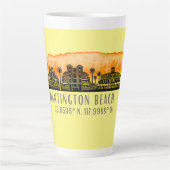 Tasse Latte Huntington Beach City Silhouette (Devant)