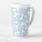 Tasse Latte Hydrangea Bleu Vert Élégant Prépa (Angle droit)