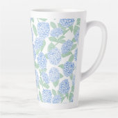 Tasse Latte Hydrangea Bleu Vert Élégant Prépa (Droite)