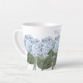 Tasse Latte Hydrangea Fleur Bleue  (Angle gauche)