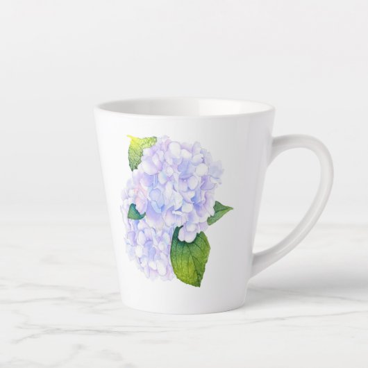 Tasse Latte Hydrangée aquarelle (Droite)