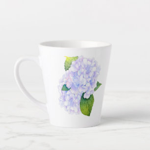 Tasse Latte Hydrangée aquarelle
