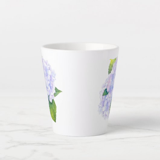 Tasse Latte Hydrangée aquarelle (Devant)