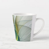 Tasse Latte Hypnotique Abstrait Golden Turquoise Turquoise Fra (Droite)