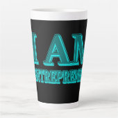 Tasse Latte "I AM ENTREPRENEUR" Conception d'expression. Comma (Devant)