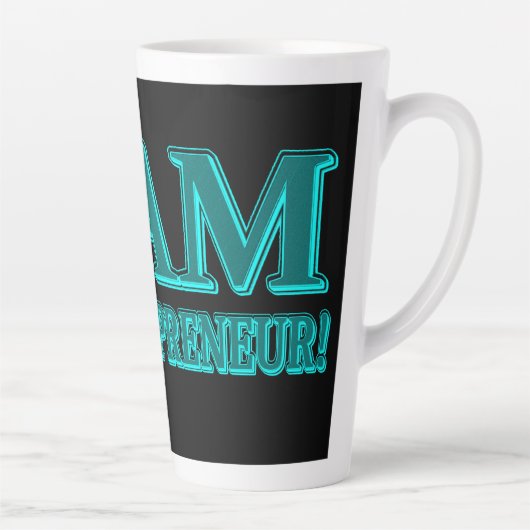 Tasse Latte "I AM ENTREPRENEUR" Conception d'expression. Comma (Droite)