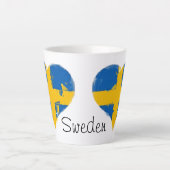 Tasse Latte I Heart Suède Drapeau suédois (Devant)