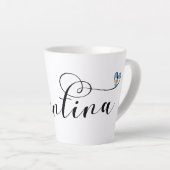 Tasse Latte I Love Argentina, Argentine Flag Heart (Angle droit)