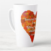 Tasse Latte I Love Automne—Rouge Aspen Leaf Heart 1, Citation (Angle gauche)