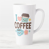 Tasse Latte I Love Coffee Cute Kawaii Sticker – Adorable Coffe (Droite)