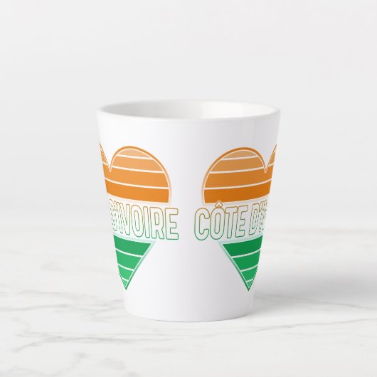 Tasse Latte I Love Côte d'Ivoire, Côte d'Ivoire Coeur (Devant)