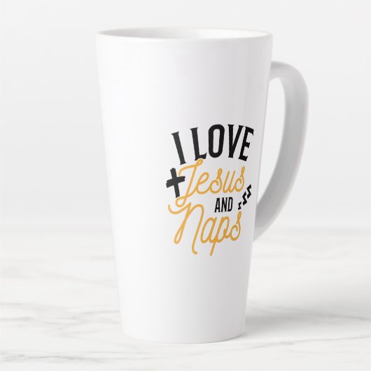 Tasse Latte I Love Jesus and Naps Funny Religieux (Angle droit)