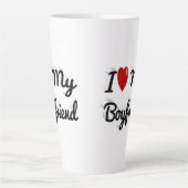 Tasse Latte I Love My Boyfriend texte noir mignon (Devant)