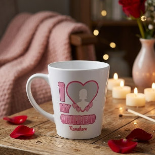 Tasse Latte I Love My Girlfriend personnalisé – Ajouter Photo
