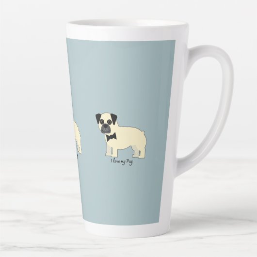 Tasse Latte I love my Pug (Droite)